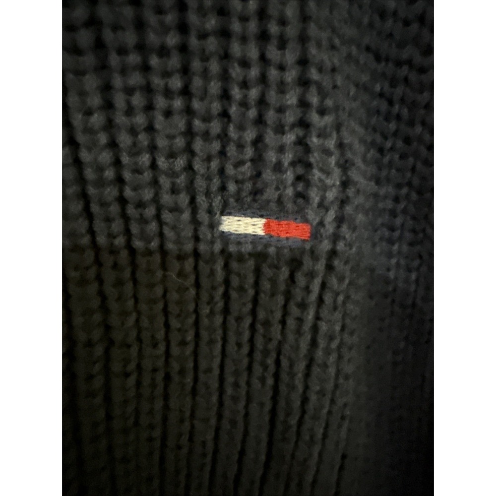 Tommy Jeans Colorblock Knit Cardigan Sweater Navy Red Gray Women's Small S - Picture 3 of 16